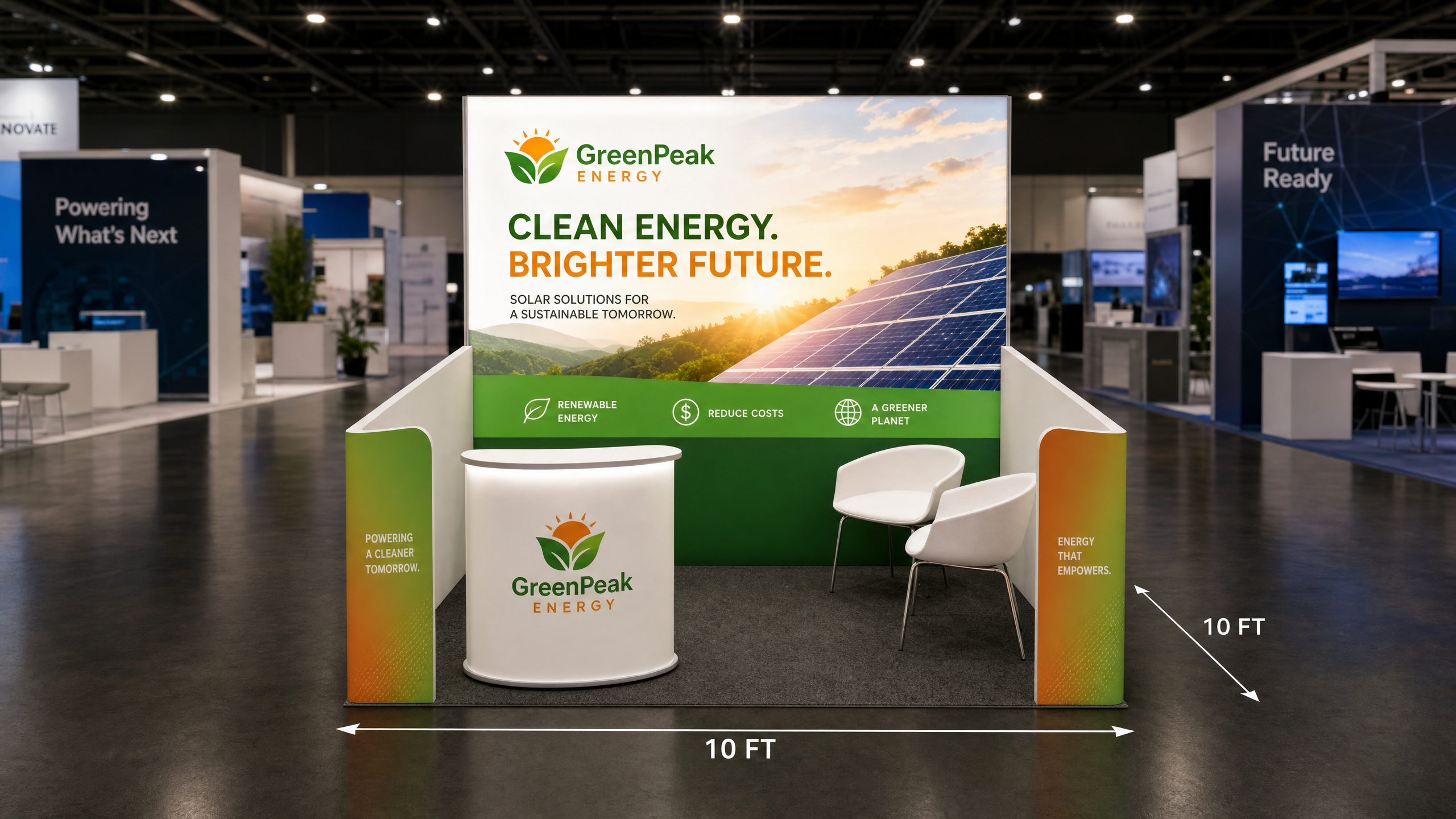 10x10 LED Screen Exhibit for Intersolar Solar Companies - LED exhibit thumbnail