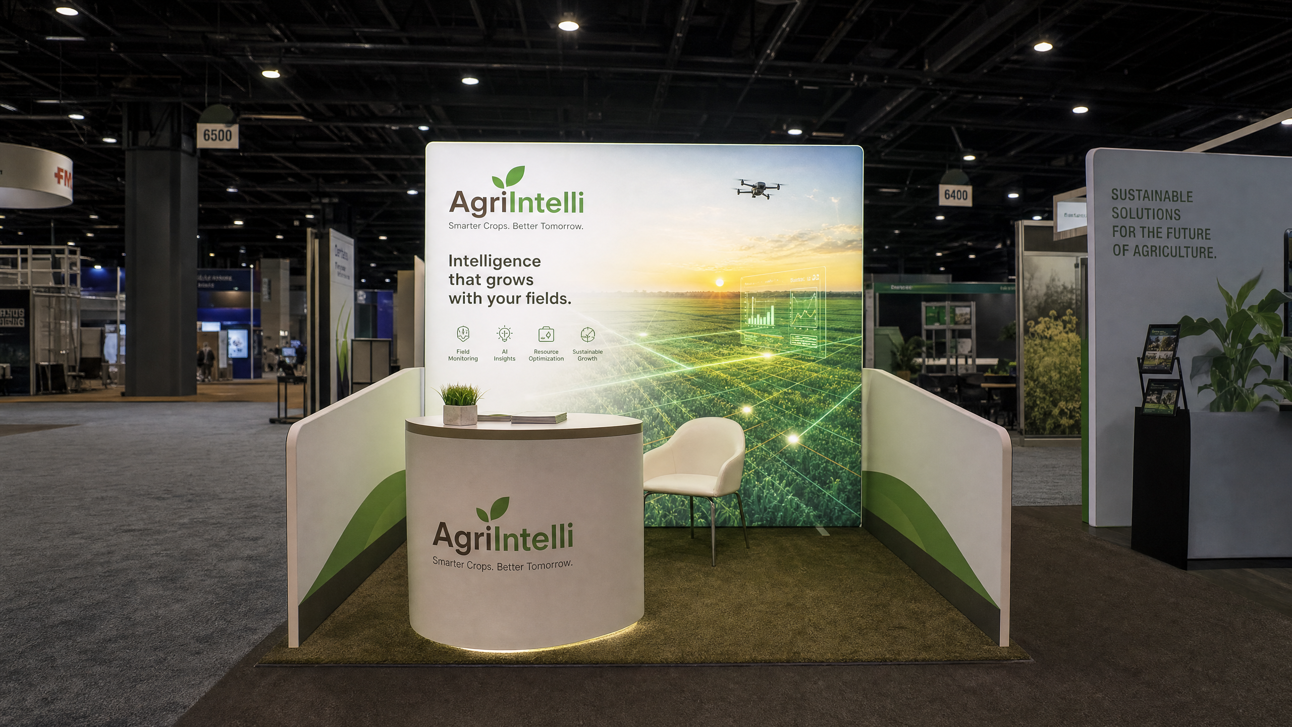 World Ag Expo 10x10 LED Trade Show Exhibit for AgTech Brands - Food & Beverage LED exhibit