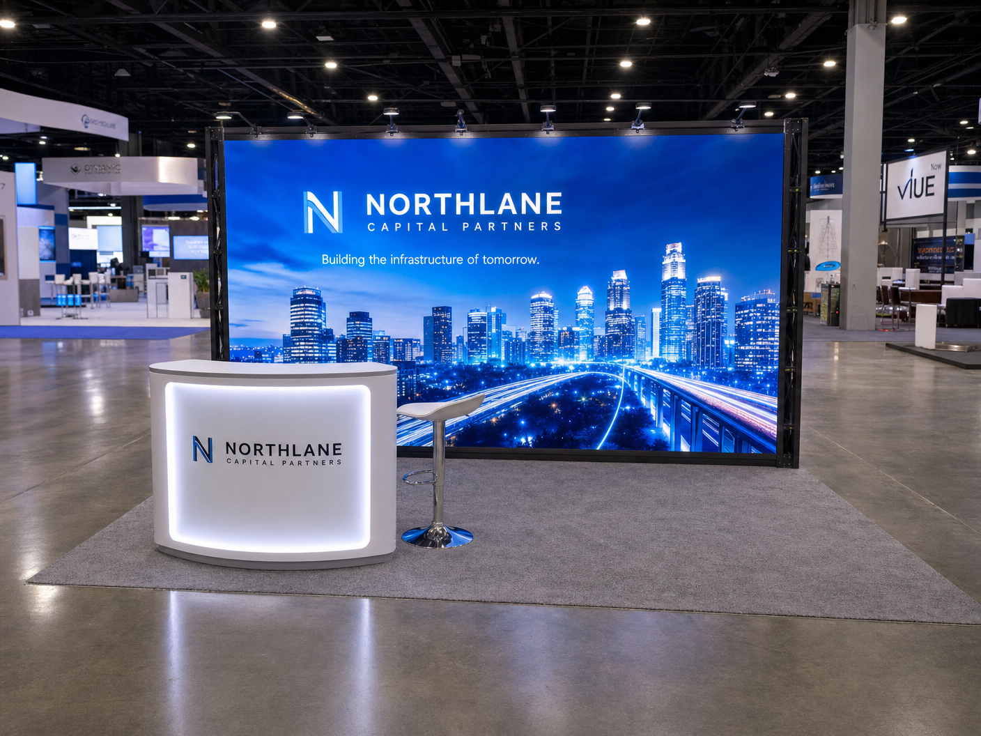 10x20 LED trade show exhibit rental - LED video wall exhibit for conventions in Orlando and Las Vegas