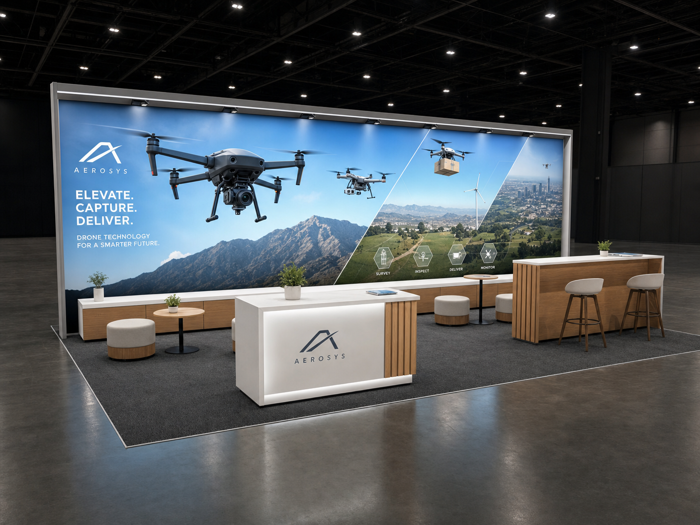 NBAA-BACE 10x30 LED Video Wall Exhibit - Industry Leaders - LED exhibit thumbnail
