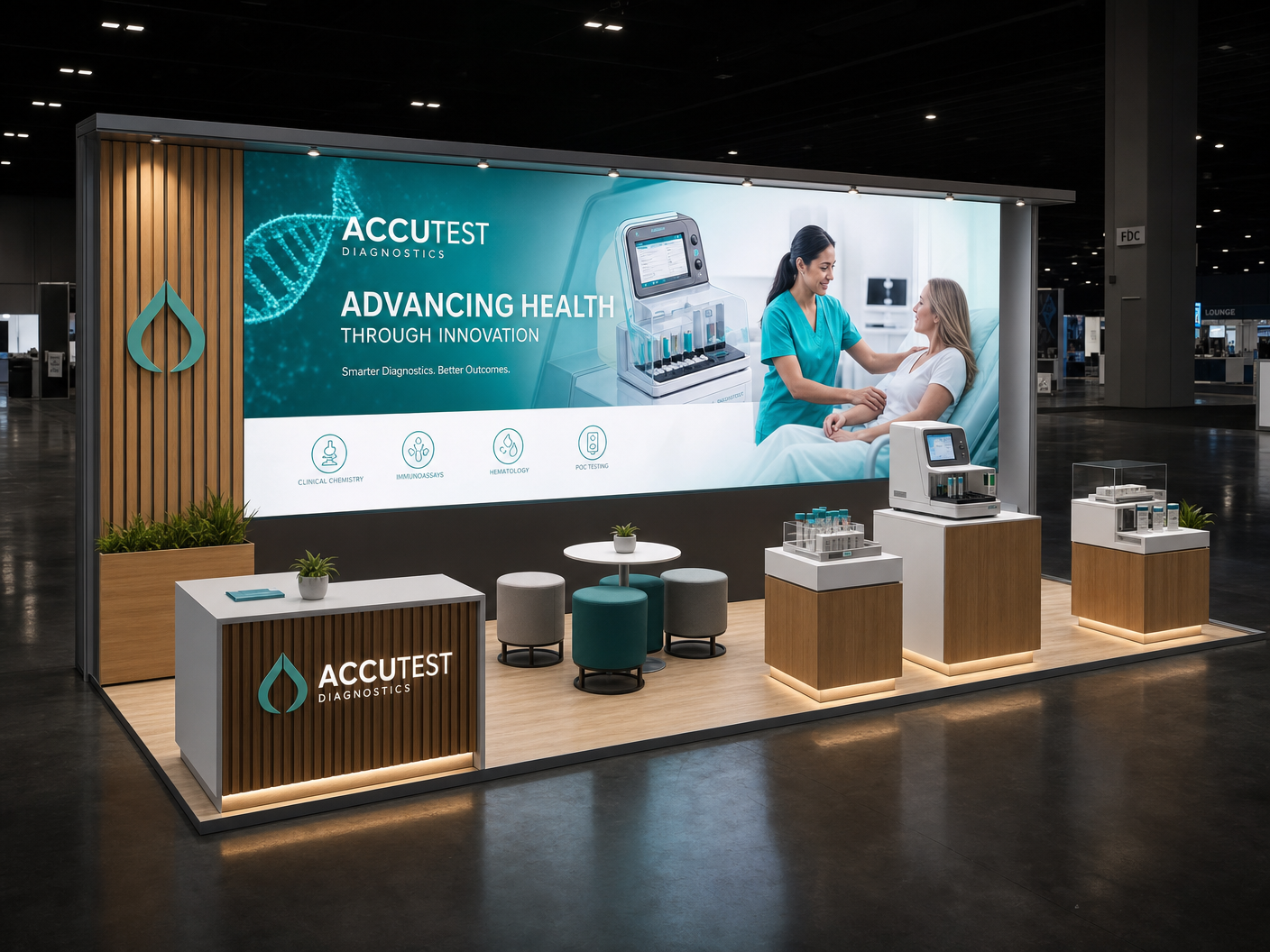 10x30 LED trade show exhibit rental - LED video wall exhibit for conventions in Orlando and Las Vegas