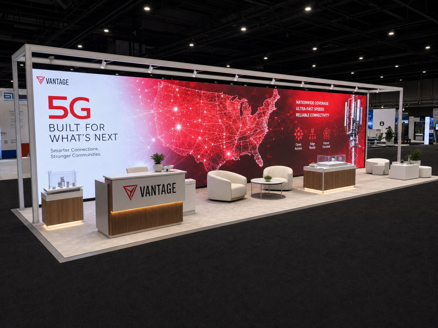10x30 LED Exhibit Rental for World of Concrete Nashville - LED exhibit thumbnail