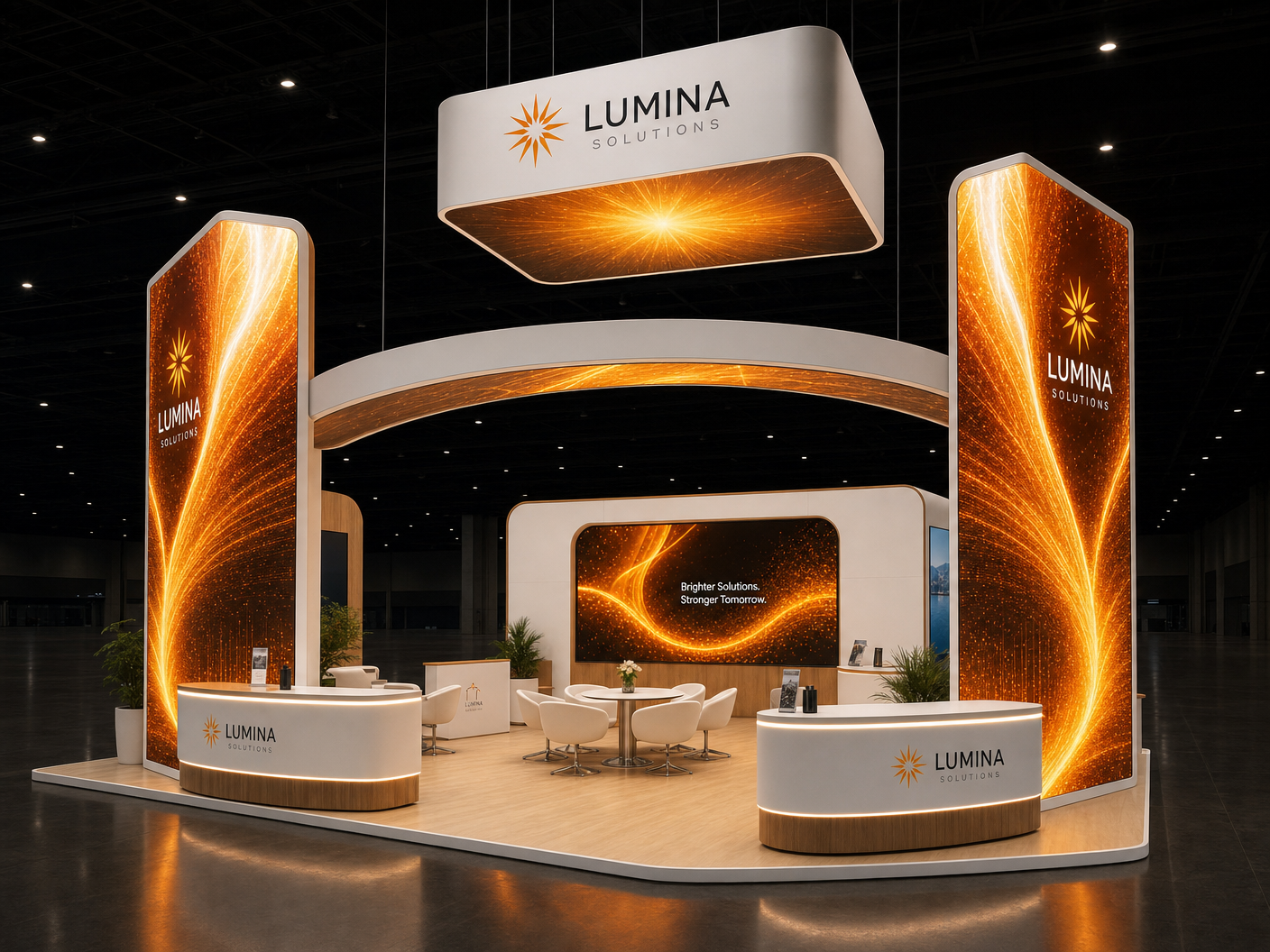 LED counter exhibit rental - CERAWeek 20x20 LED Exhibit for Energy Companies