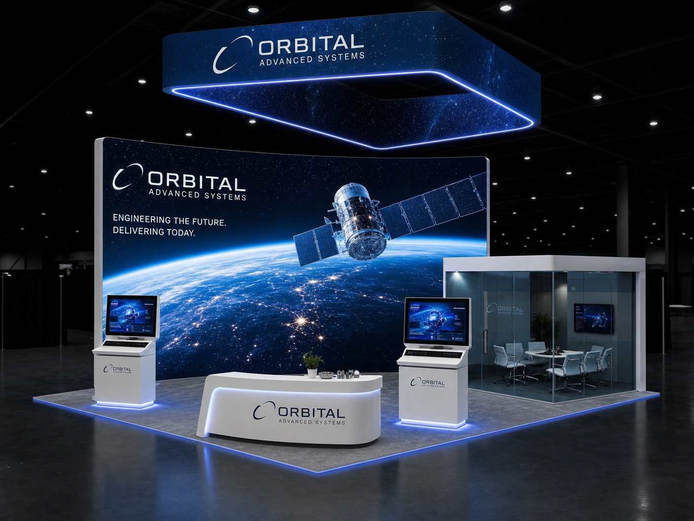 NBAA-BACE 20x20 LED Trade Show Exhibit for Aerospace Firms - Defense & Aerospace LED exhibit