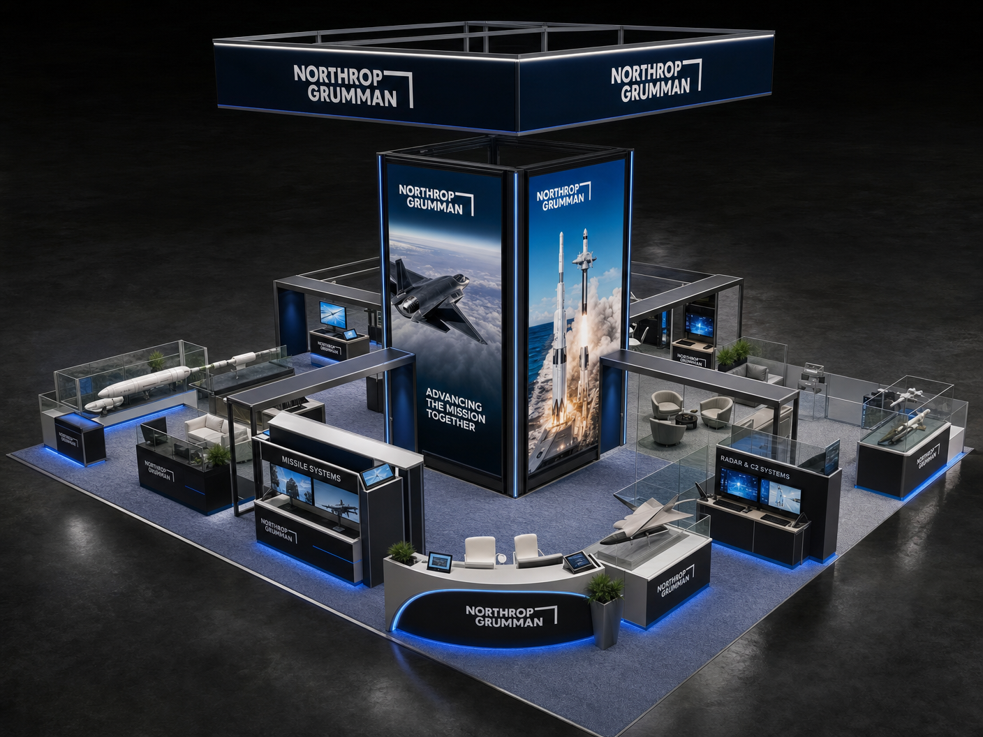 NBAA-BACE 20x40 LED Exhibit for Aerospace Firms - LED exhibit thumbnail