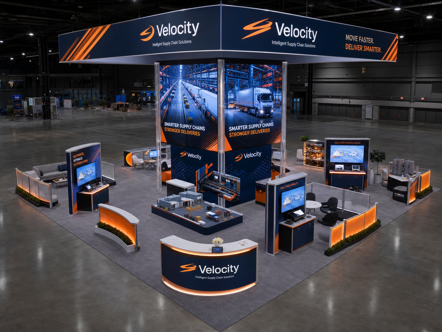 30x30 LED Display Exhibit for OTC in Houston - LED trade show exhibit rental