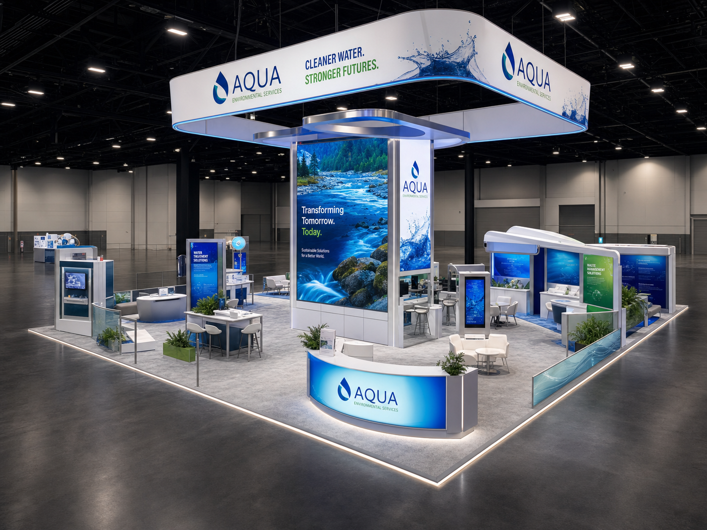 WEFTEC Immersive LED Exhibit – 20x40 Environmental Tech - LED trade show exhibit rental