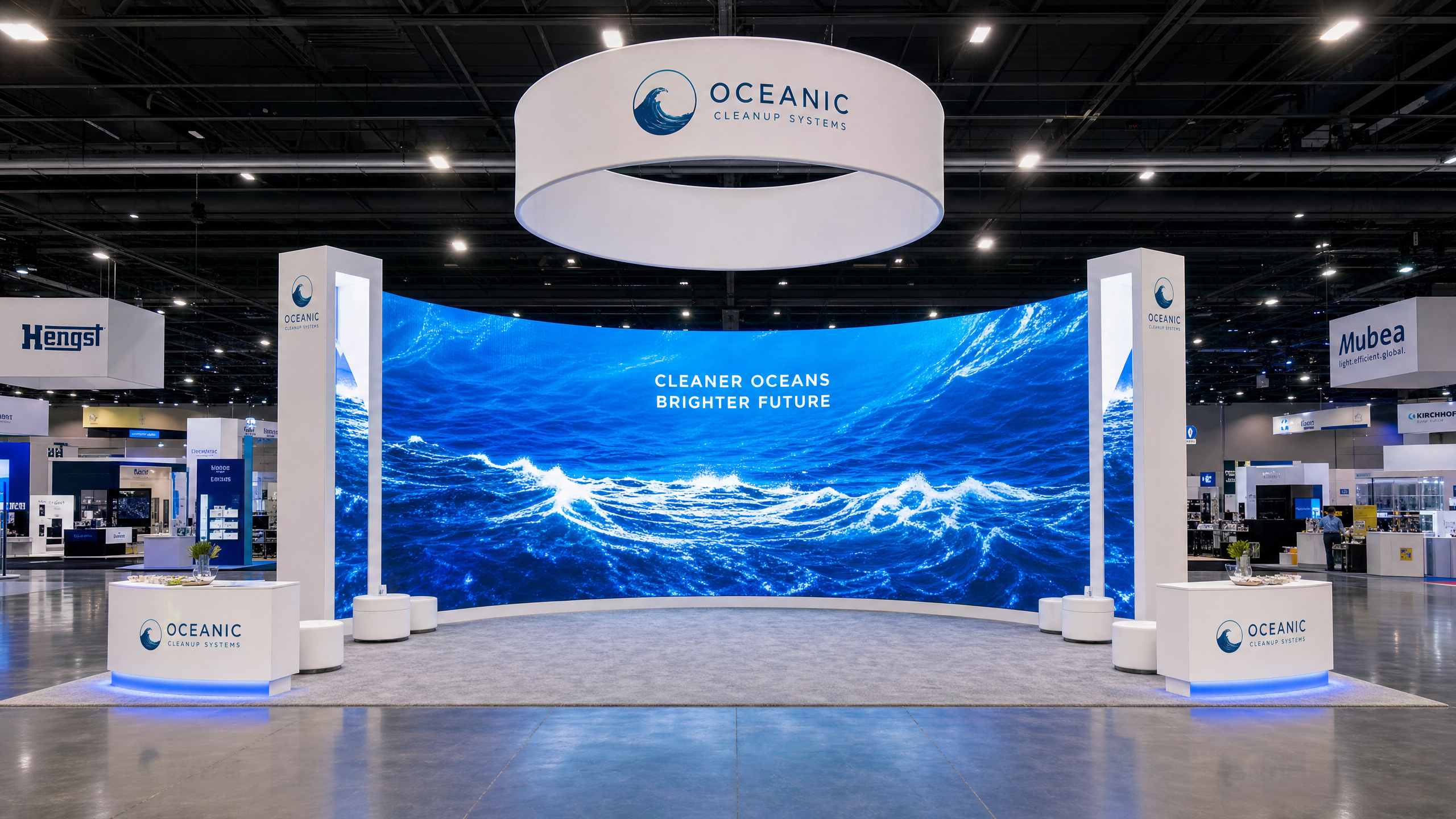 Lighting & Effects example - WEFTEC LED Wall Exhibit – 20x30 Environmental Tech