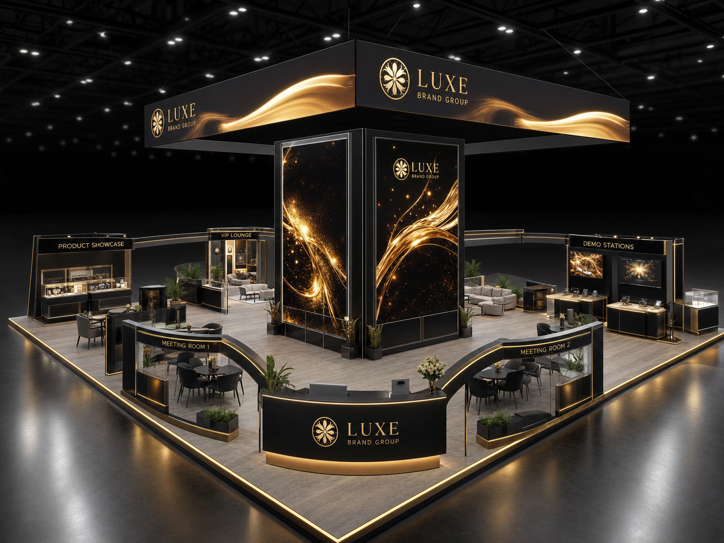 Cloud Computing Conference 50x50 LED Exhibit – Technology Companies - LED trade show exhibit rental