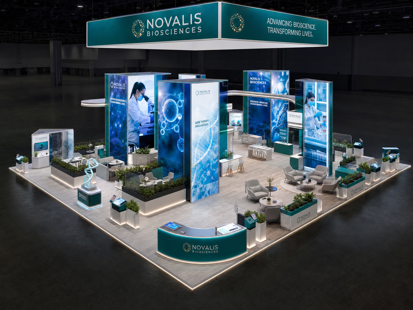 CES 30x30 LED Exhibit for Technology Companies - LED tile exhibit 30x30