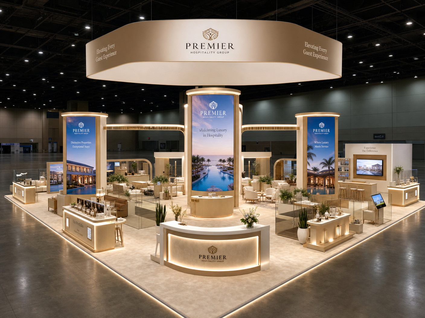 ALIS 50x50 LED Display Exhibit – Hospitality Brands - LED trade show exhibit rental