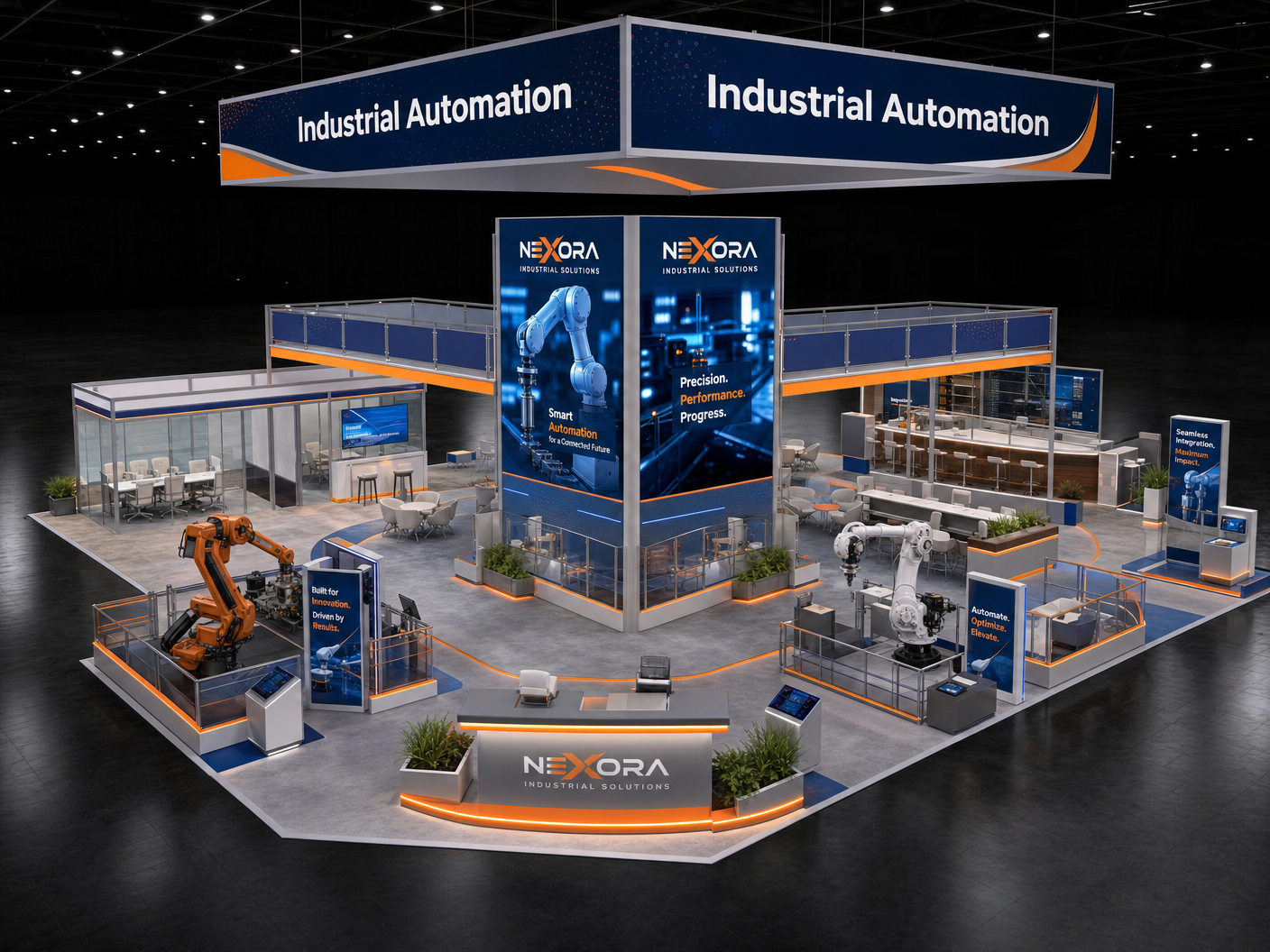 CES 50x50 LED Backwall Exhibit for Technology Companies - LED trade show exhibit rental