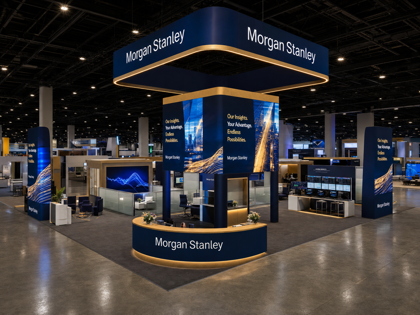 OTC 30x40 LED Video Wall Exhibit – Energy Companies - LED trade show exhibit rental