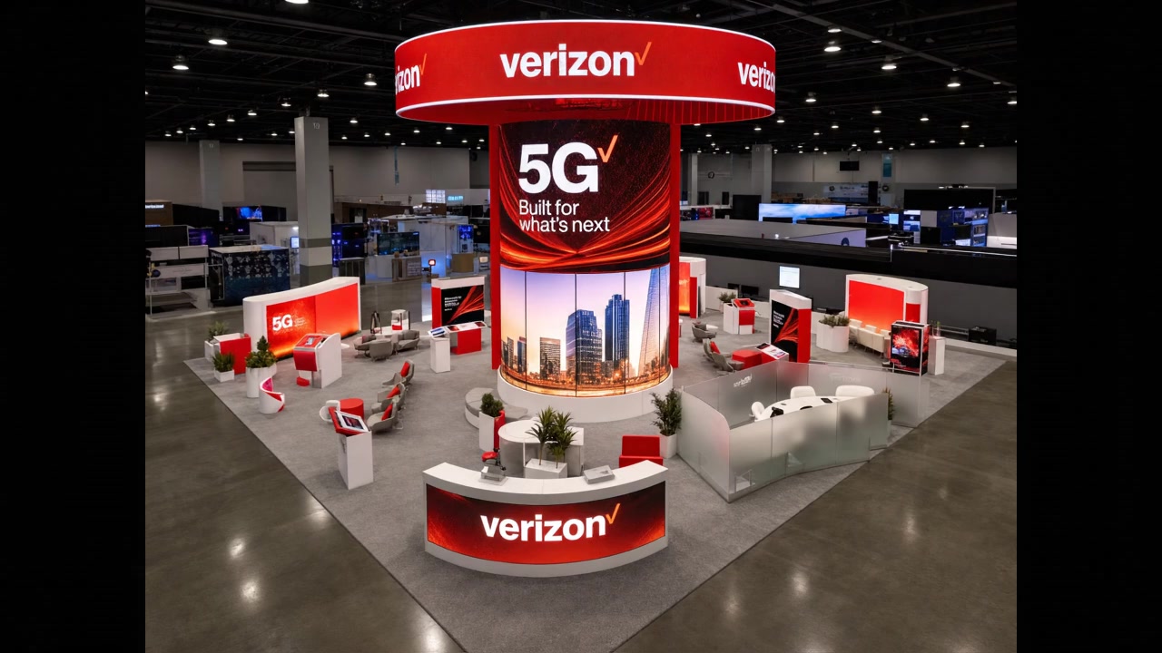 30x40 LED exhibit exhibit rental - 30x40 Dynamic LED Exhibit for InfoComm Telecom Brands