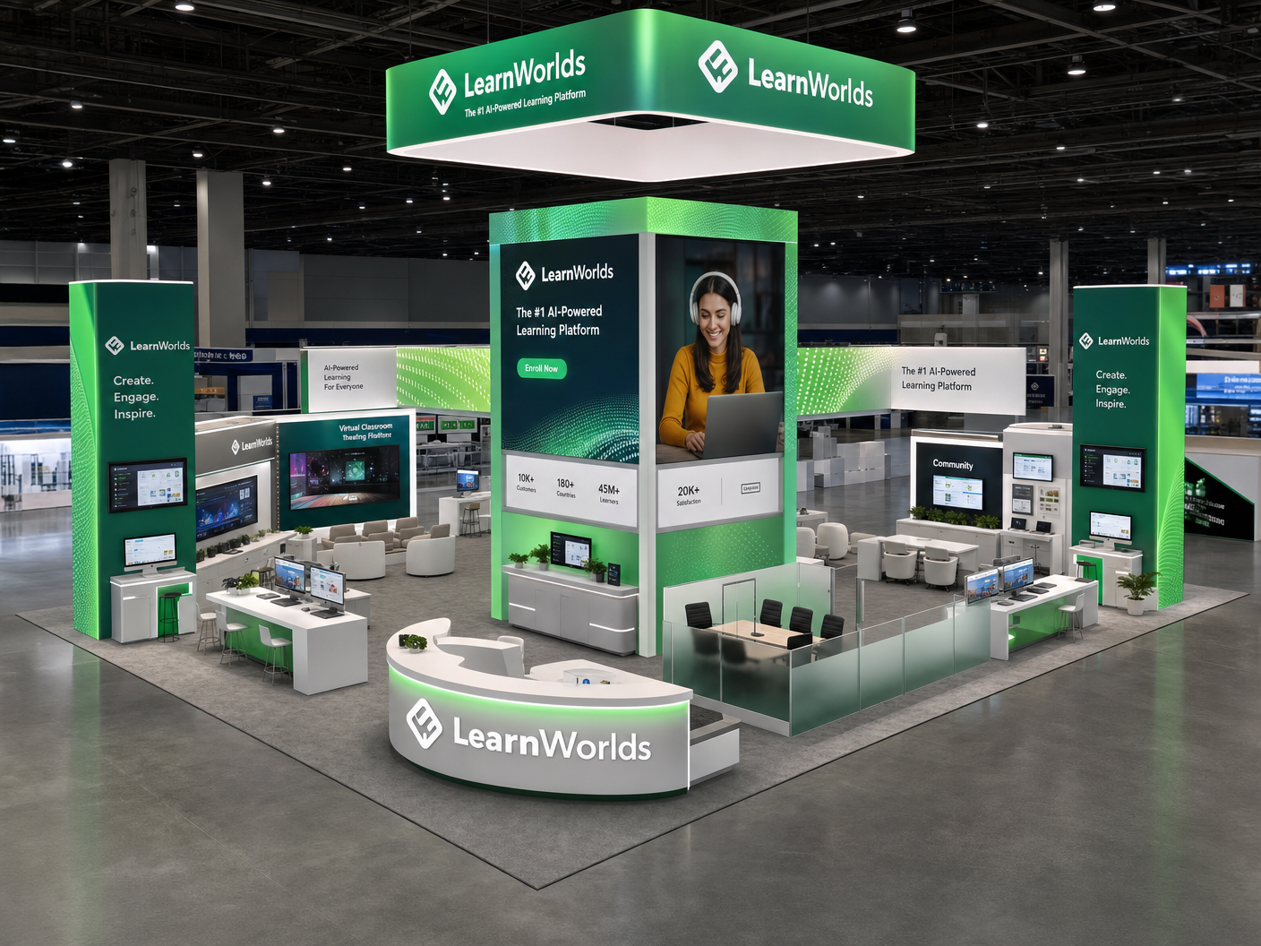 Cloud Computing Conference 40x40 LED Exhibit – Technology Companies - LED trade show exhibit rental