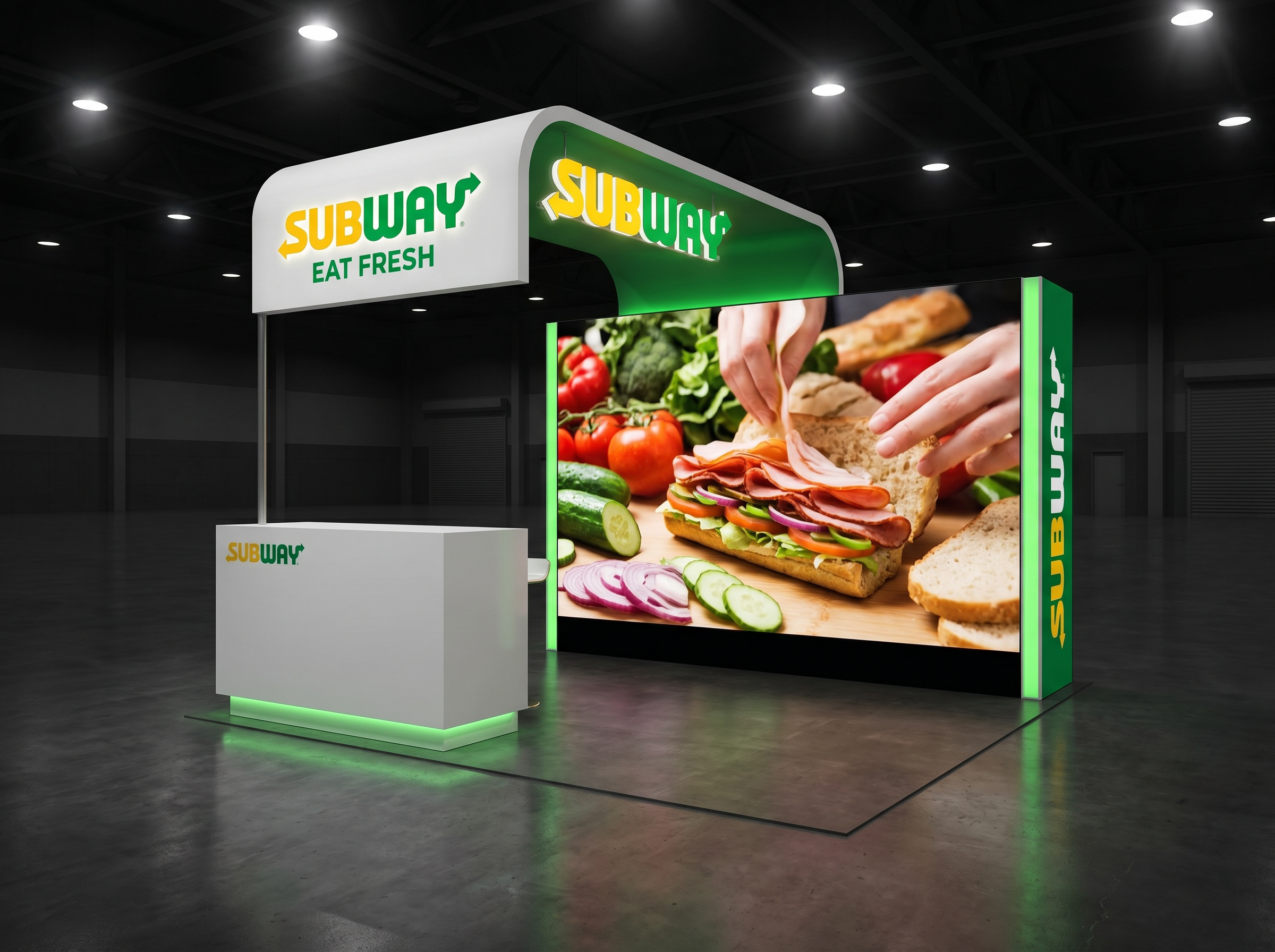 CES 10x10 Immersive LED Exhibit for Technology Companies - LED trade show exhibit rental