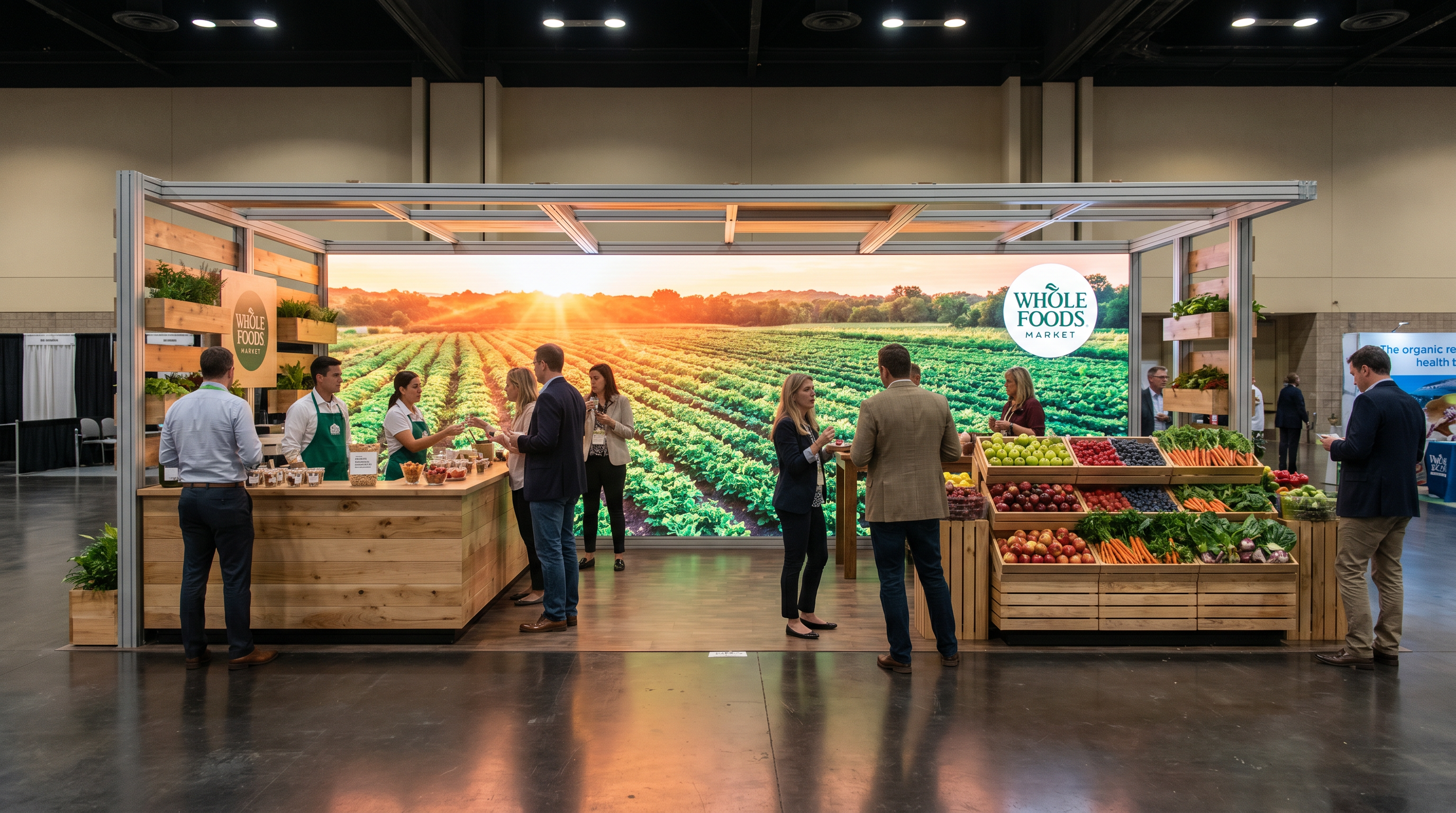 Natural Products Expo 10x40 LED Screen Exhibit for Food & Beverage Brands - LED trade show exhibit rental