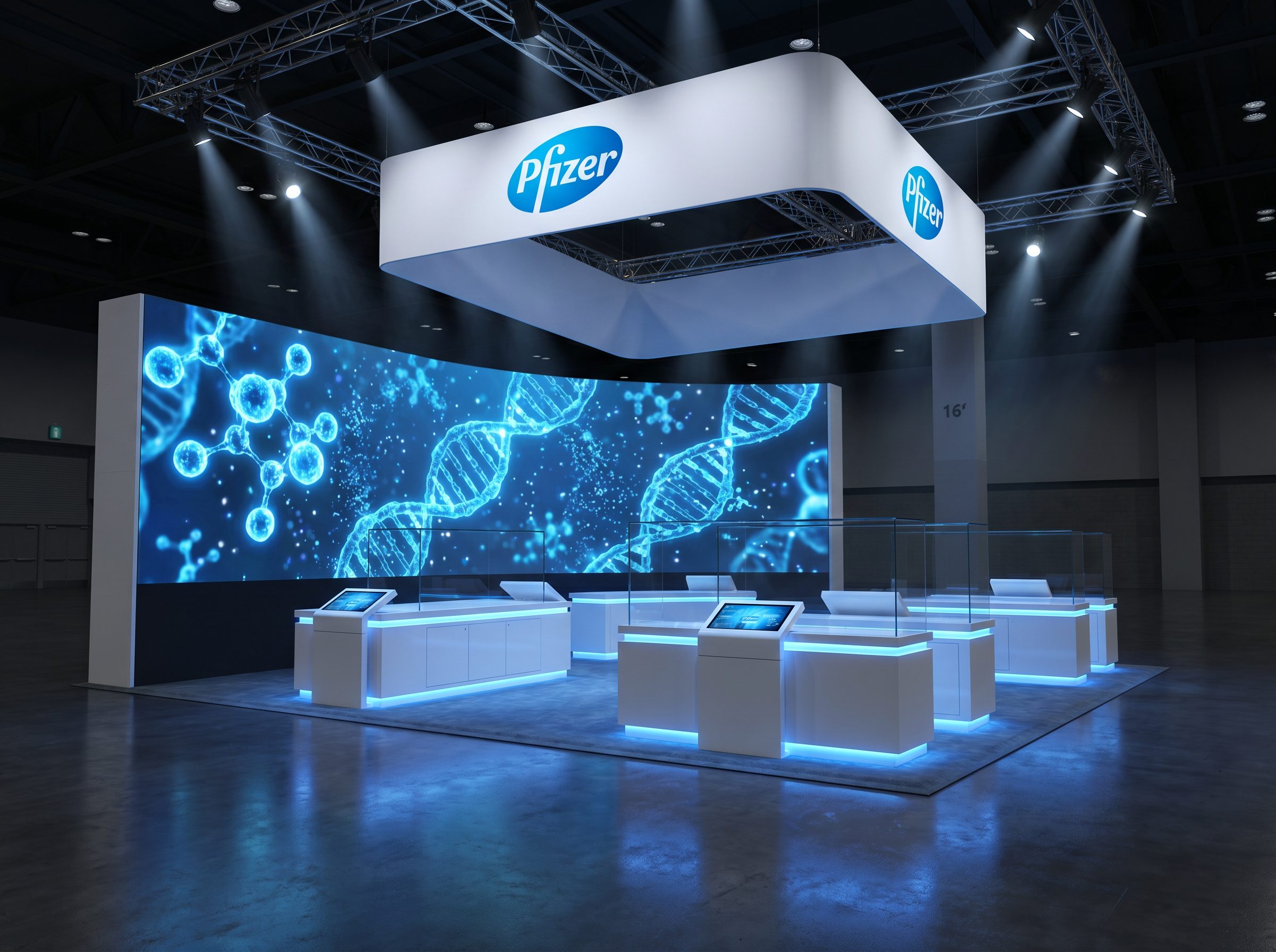 20x30 LED Backwall Exhibit for PACK EXPO Technology Companies - LED trade show exhibit rental