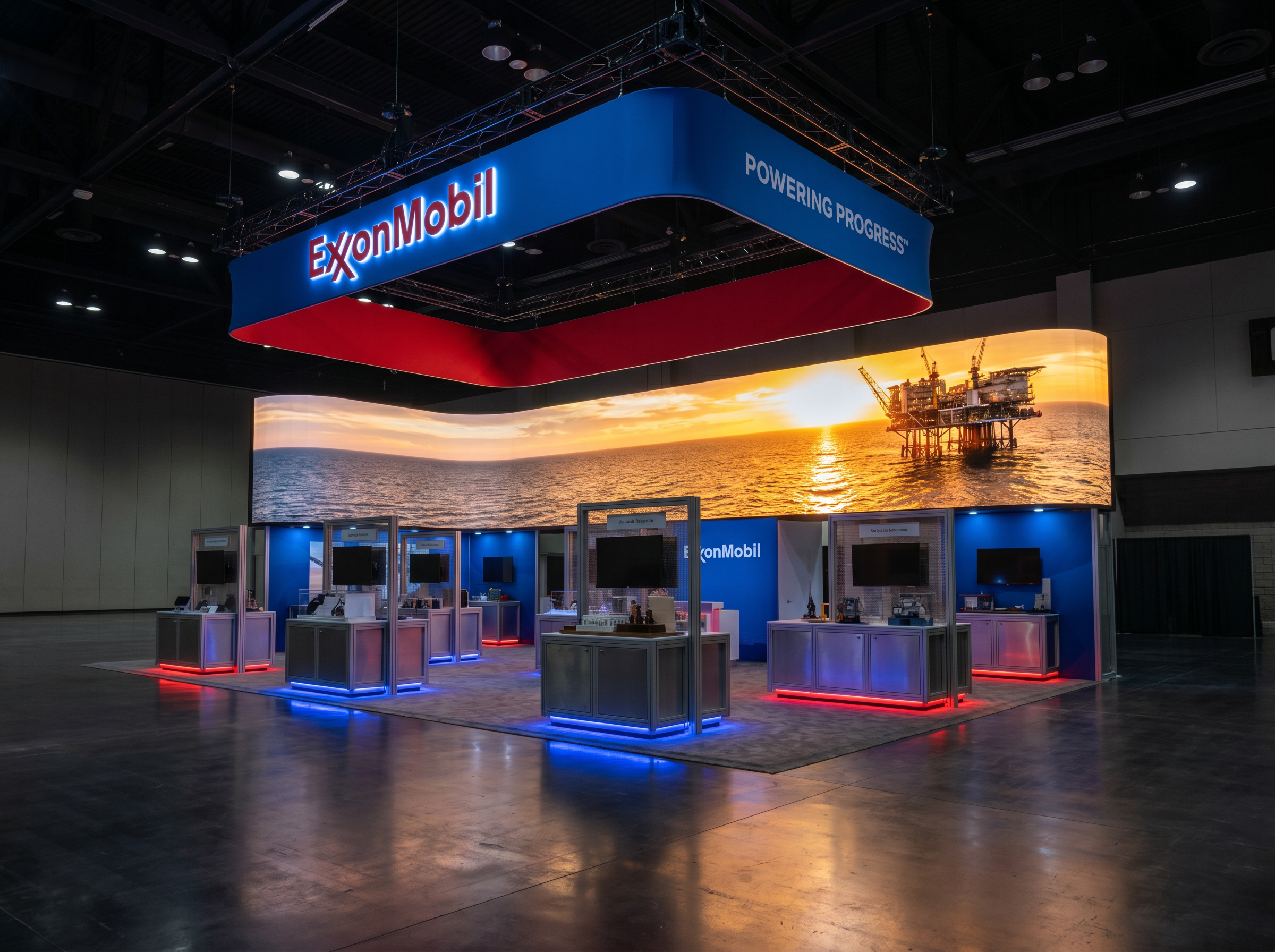 AAPEX 40x40 LED Video Wall Exhibit – Energy Companies - LED trade show exhibit rental